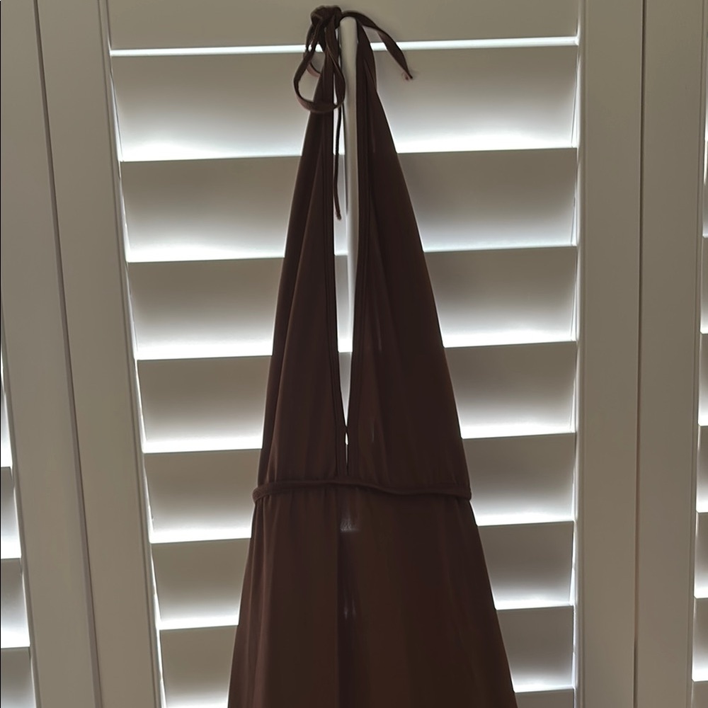 Brown Halter Neck jumpsuit